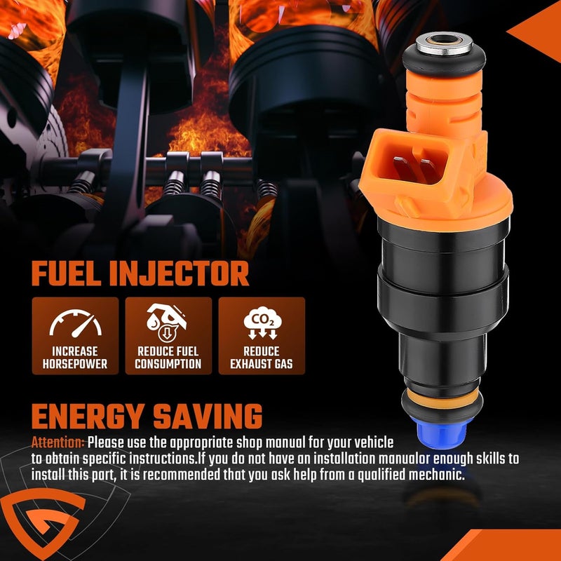 GEARCESS Fuel Injector Fit for Ford E-350 Econoline Club Wagon E350 E450, Fit for Ford Excursion Expedition F-150 F250 F350 Super Duty 5.4L 5.8L 5.0L 4.6L V8 Replaces# 280150943, 0280150939 (Set of 8) - Image 5